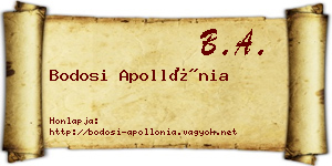 Bodosi Apollónia névjegykártya